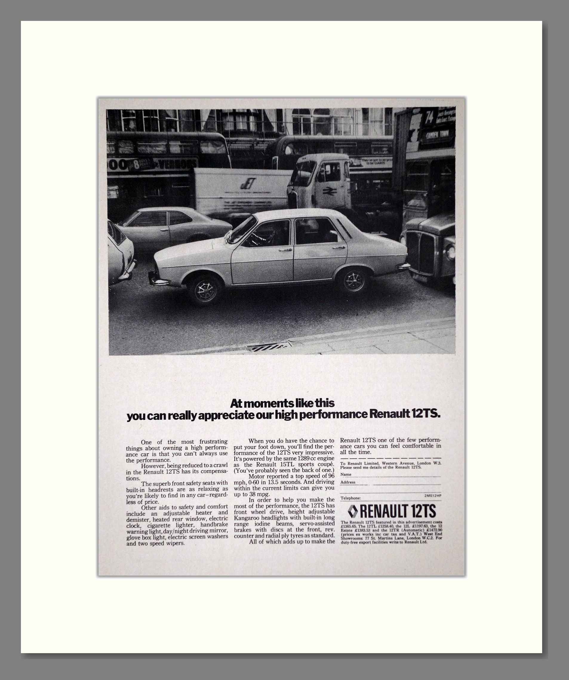 Renault - 12TS. Vintage Advert 1974 (ref AD64529)