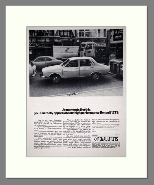 Renault - 12TS. Vintage Advert 1974 (ref AD64529)