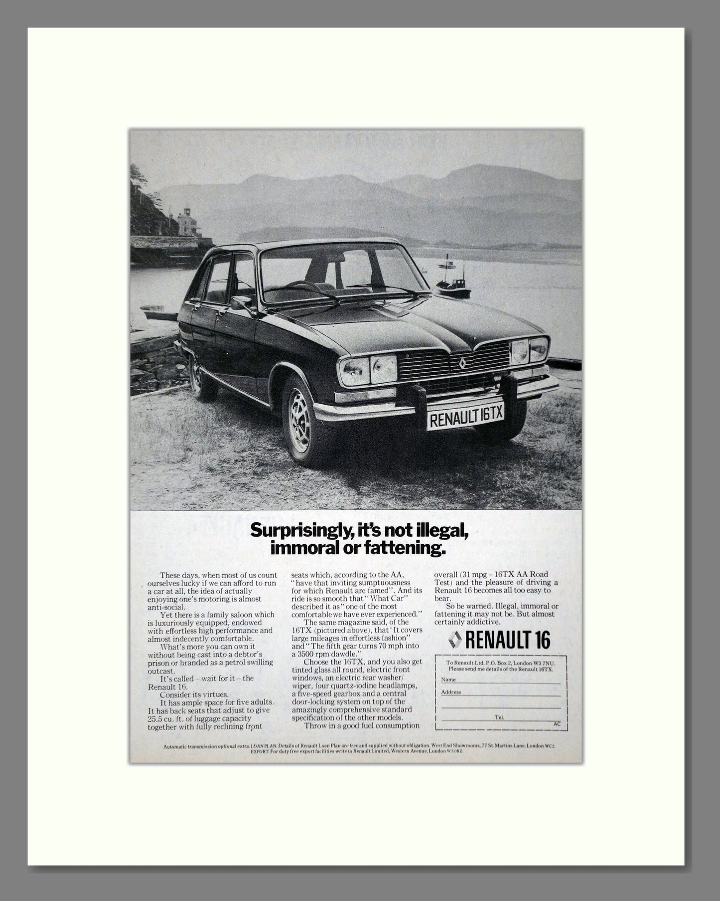 Renault - 16. Vintage Advert 1976 (ref AD64536)