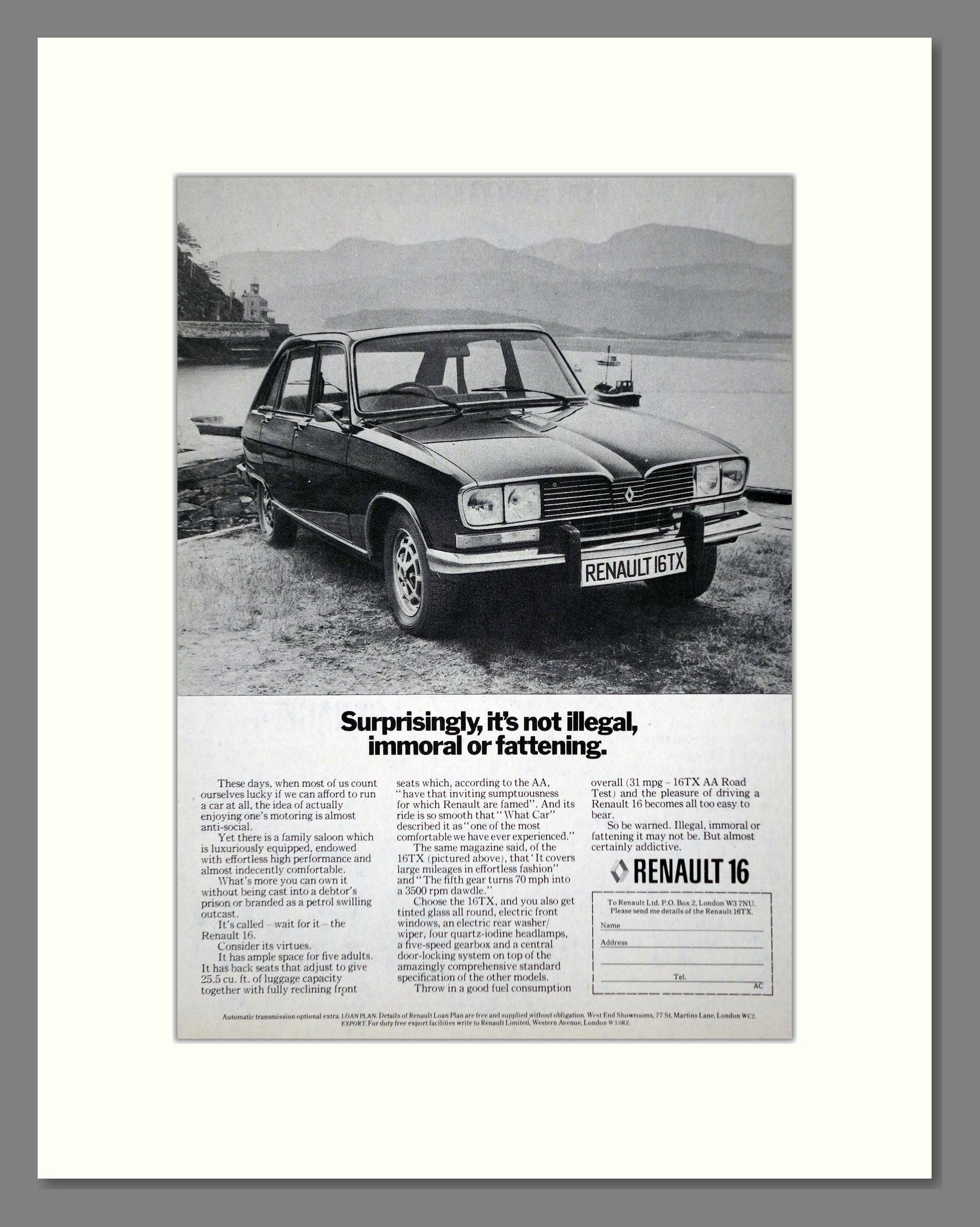 Renault - 16. Vintage Advert 1976 (ref AD64536)