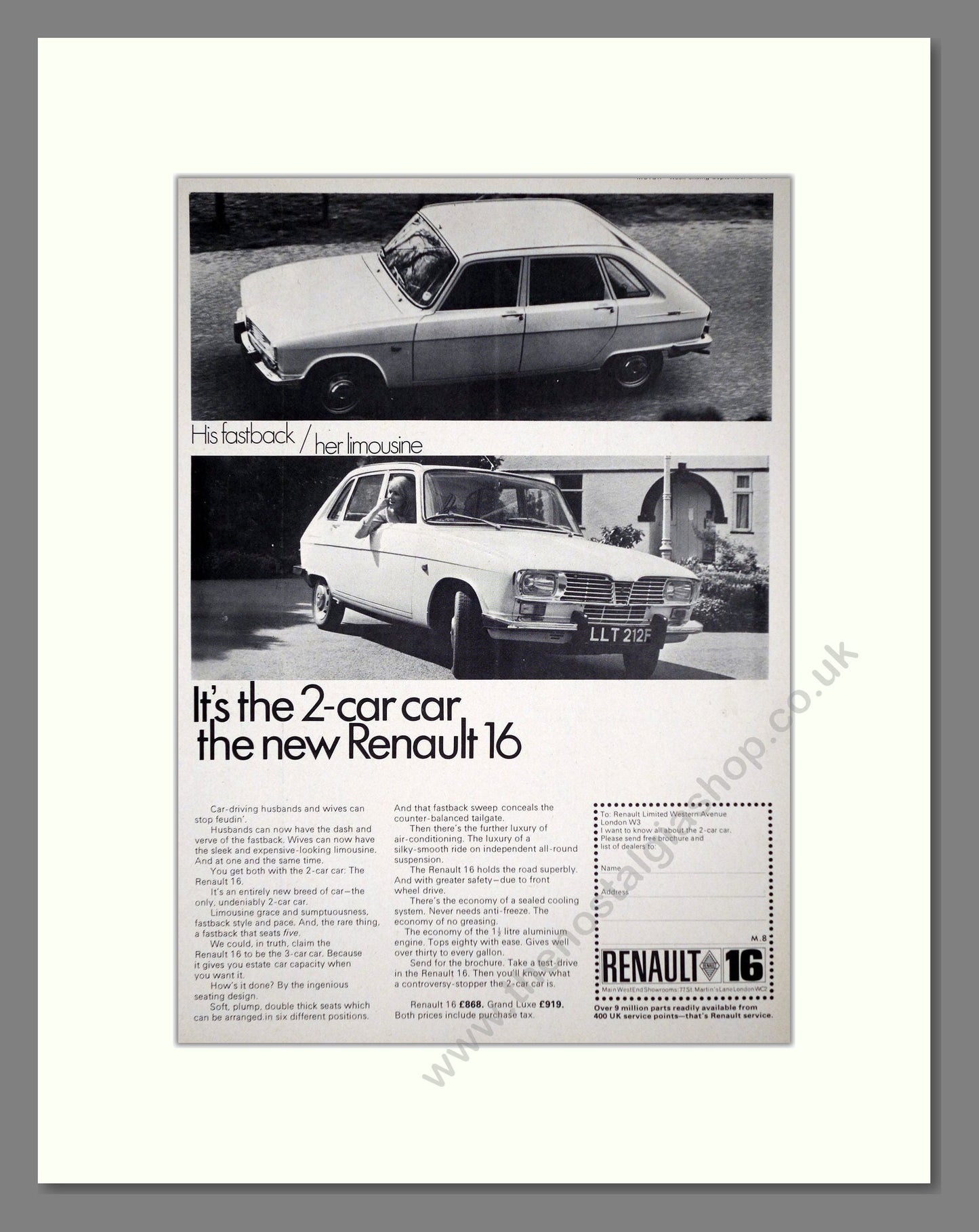 Renault - 16. Vintage Advert 1967 (ref AD64537)