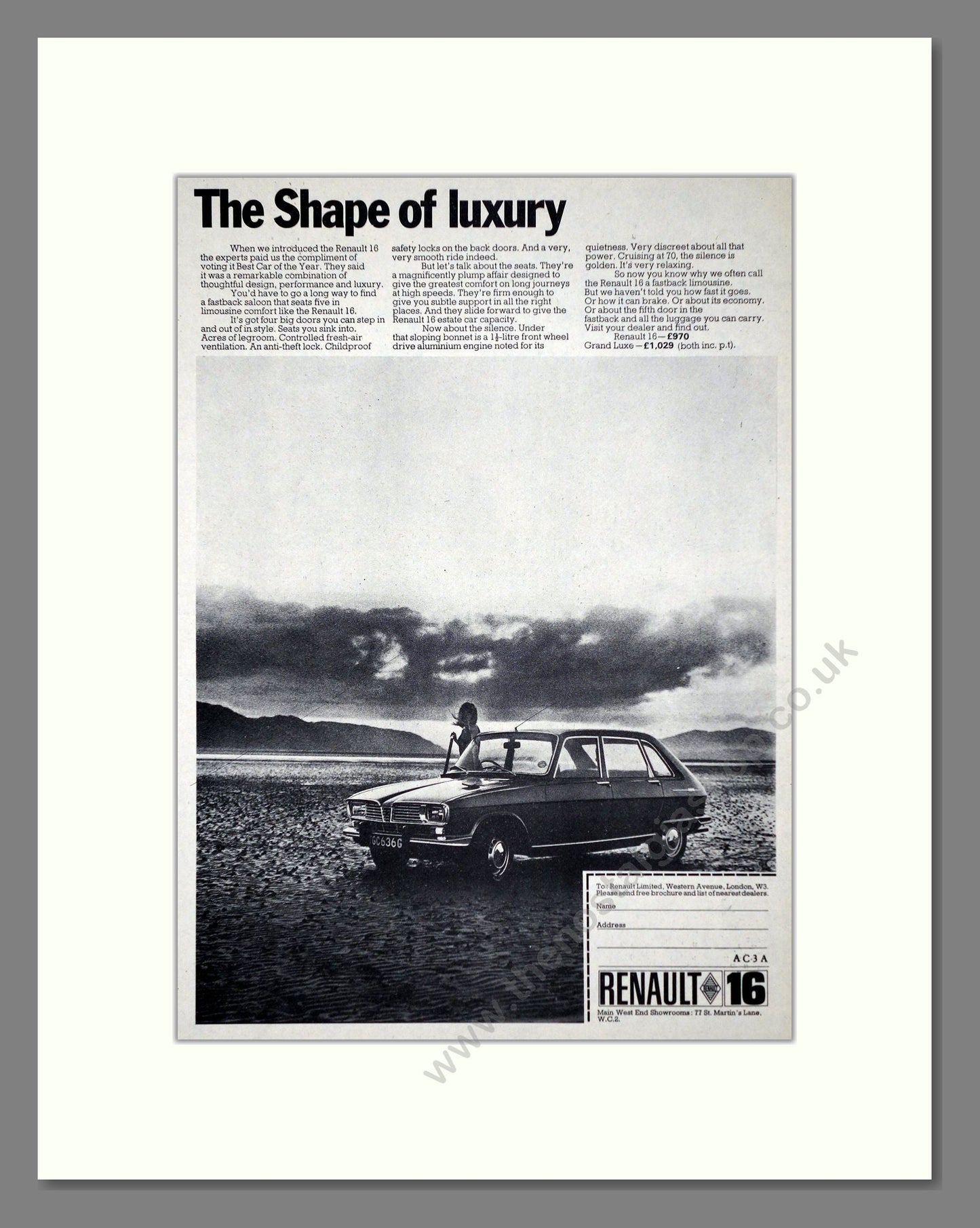 Renault - 16. Vintage Advert 1968 (ref AD64538)