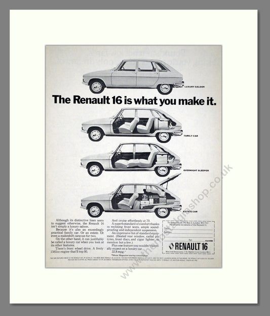 Renault - 16. Vintage Advert 1974 (ref AD64541)