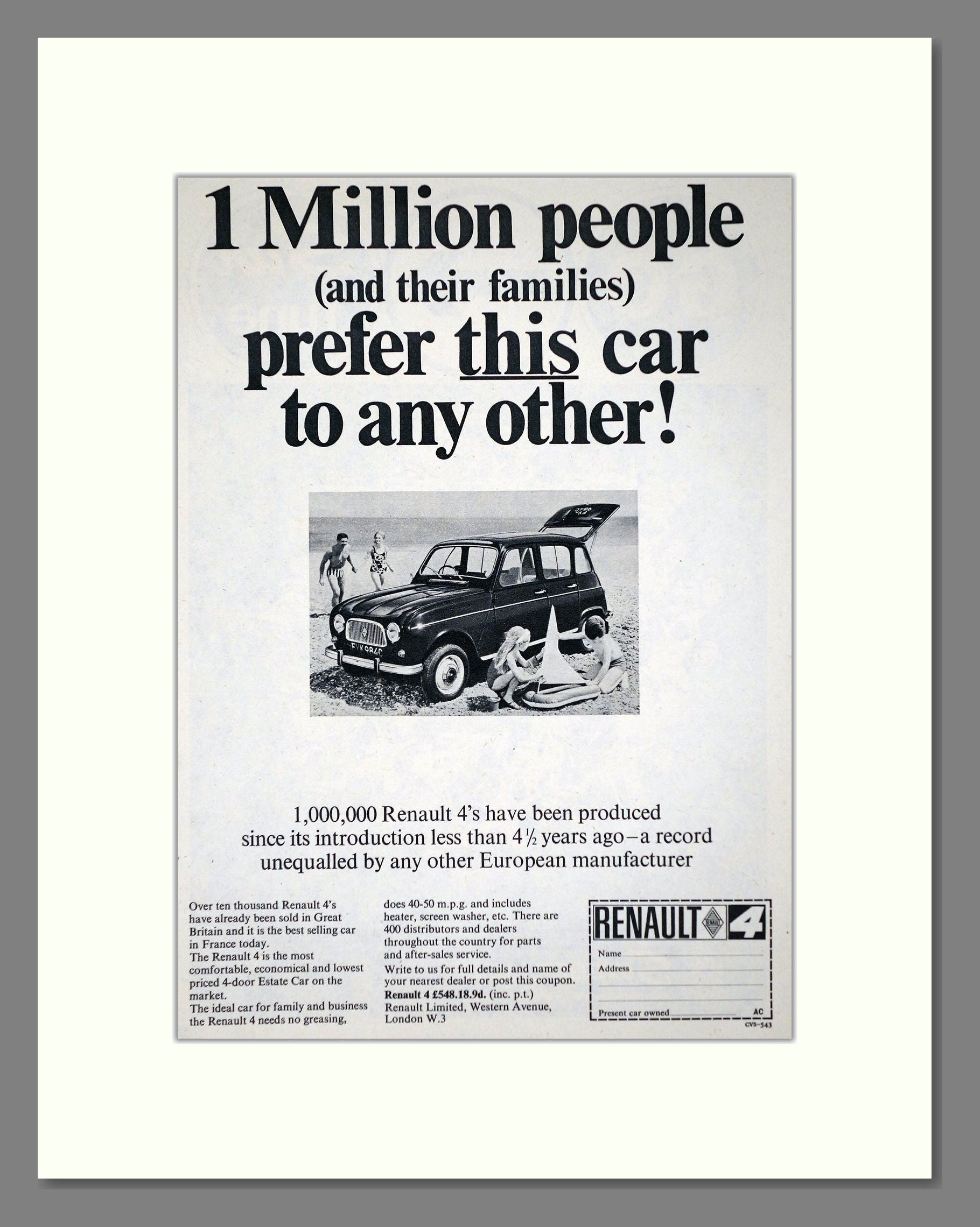 Renault - 4. Vintage Advert 1966 (ref AD64545)