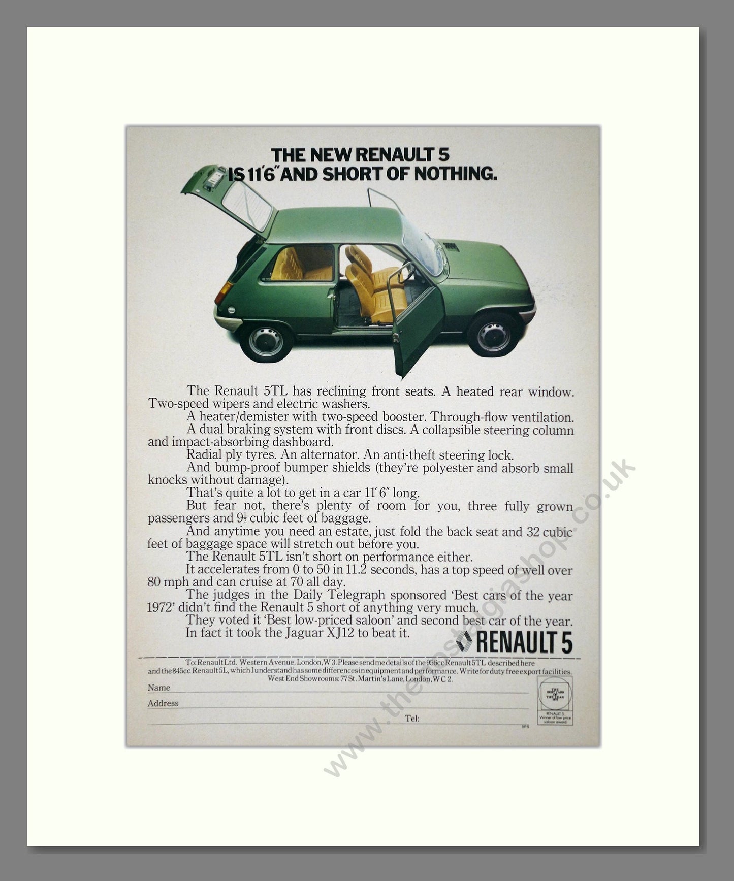 Renault - 5. Vintage Advert 1973 (ref AD64555)