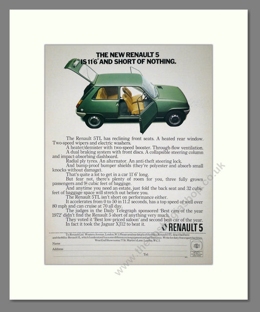 Renault - 5. Vintage Advert 1973 (ref AD64555)