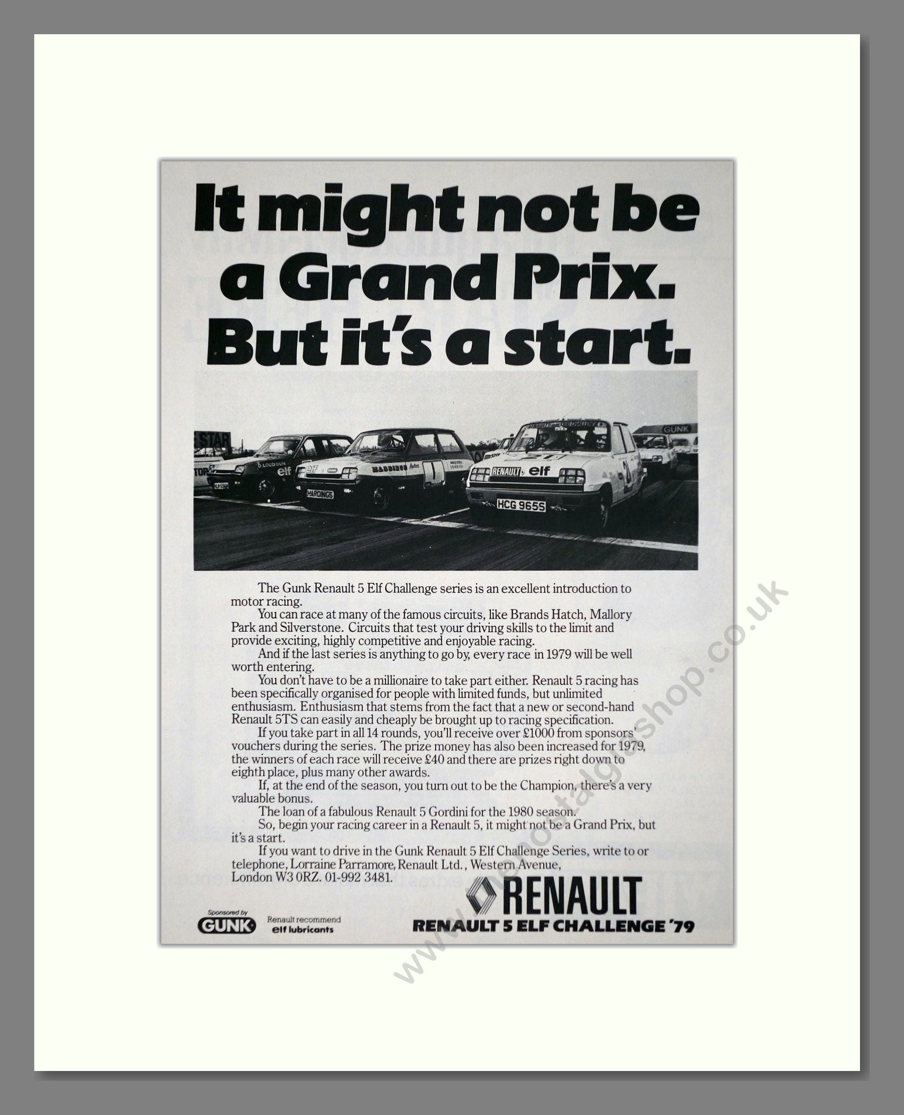 Renault - 5 Elf Challenge. Vintage Advert 1979 (ref AD64561)