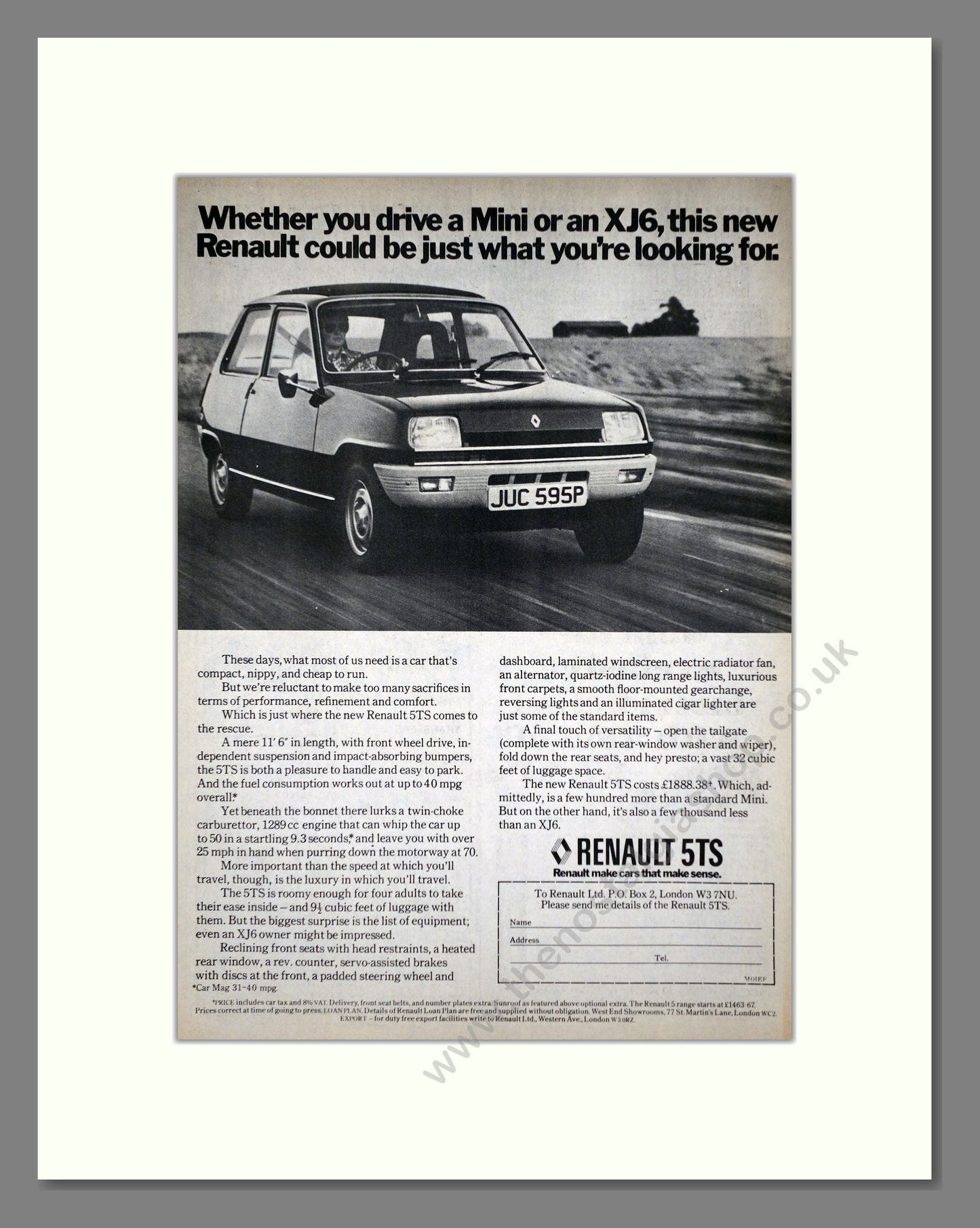 Renault - 5TS. Vintage Advert 1975 (ref AD64564)
