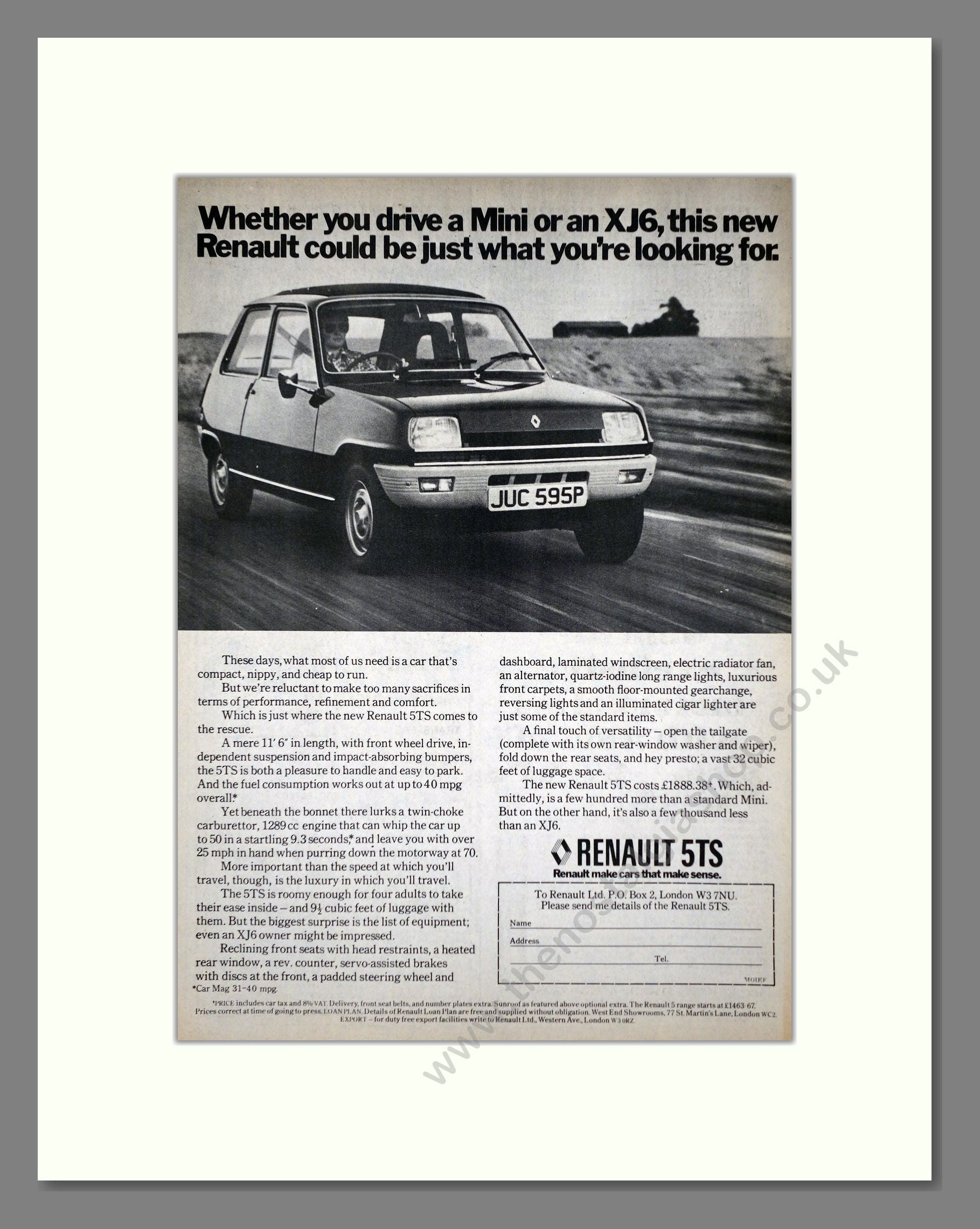 Renault - 5TS. Vintage Advert 1975 (ref AD64564)