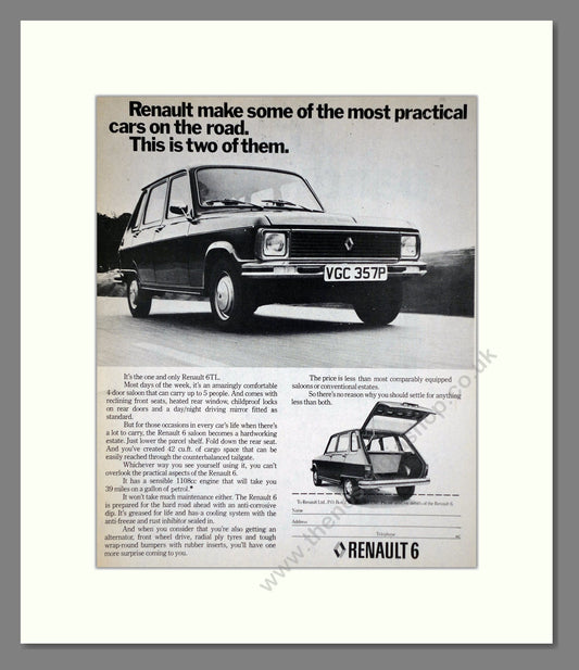 Renault - 6. Vintage Advert 1976 (ref AD64565)