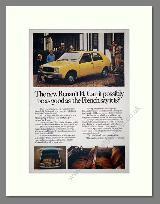 Renault - 14. Vintage Advert 1977 (ref AD64567)