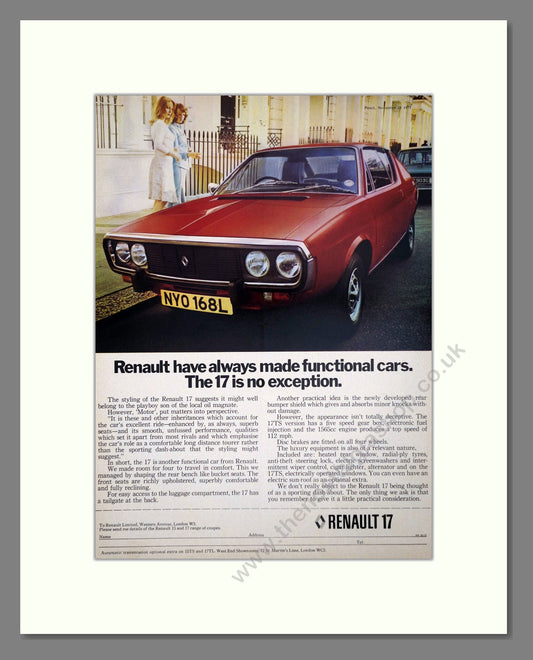 Renault - 17. Vintage Advert 1973 (ref AD64568)