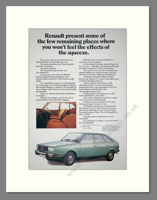 Renault - 20. Vintage Advert 1977 (ref AD64572)