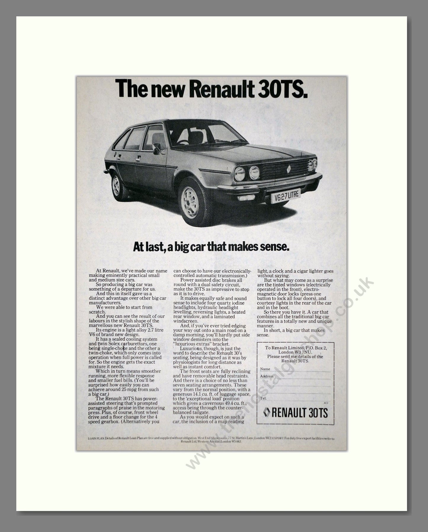Renault - 30TS. Vintage Advert 1976 (ref AD64575)