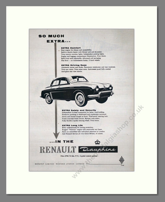 Renault - Dauphine. Vintage Advert 1958 (ref AD64578)