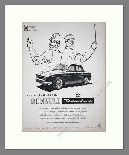 Renault - Dauphine. Vintage Advert 1957 (ref AD64579)