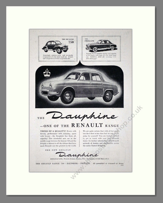 Renault - Dauphine. Vintage Advert 1956 (ref AD64585)