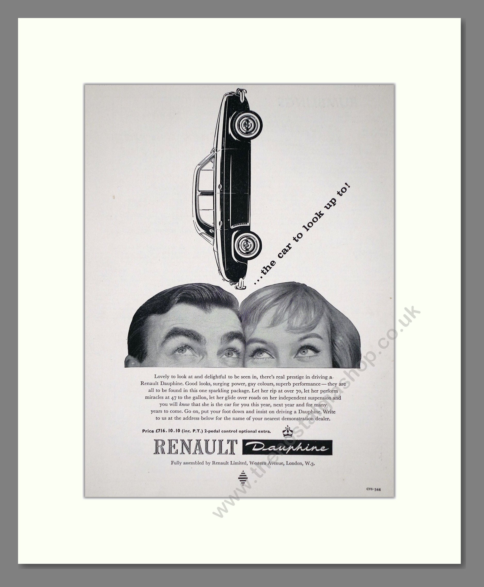 Renault - Dauphine. Vintage Advert 1959 (ref AD64588)