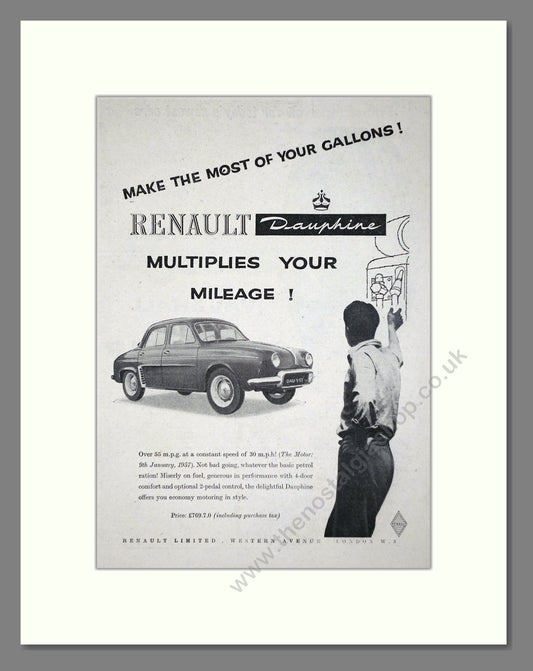 Renault - Dauphine. Vintage Advert 1957 (ref AD64605)