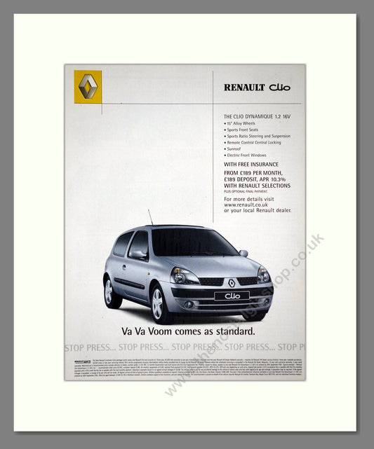 Renault - Clio Dynamique. Vintage Advert 2001 (ref AD64618)