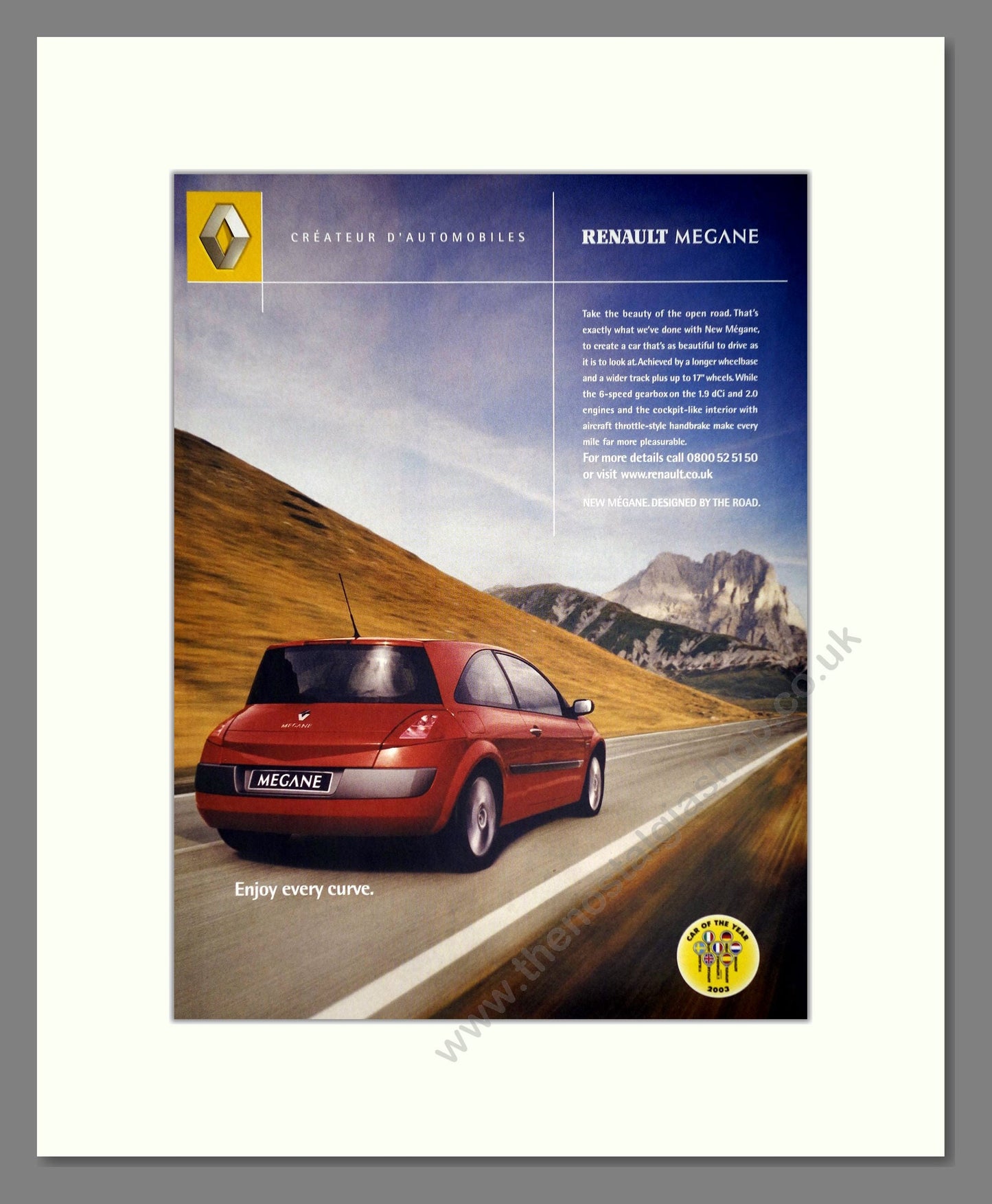 Renault - Megane. Vintage Advert 2003 (ref AD64627)