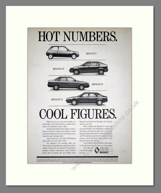Renault - 5 / 19 / 21 / 25. Vintage Advert 1990 (ref AD64642)
