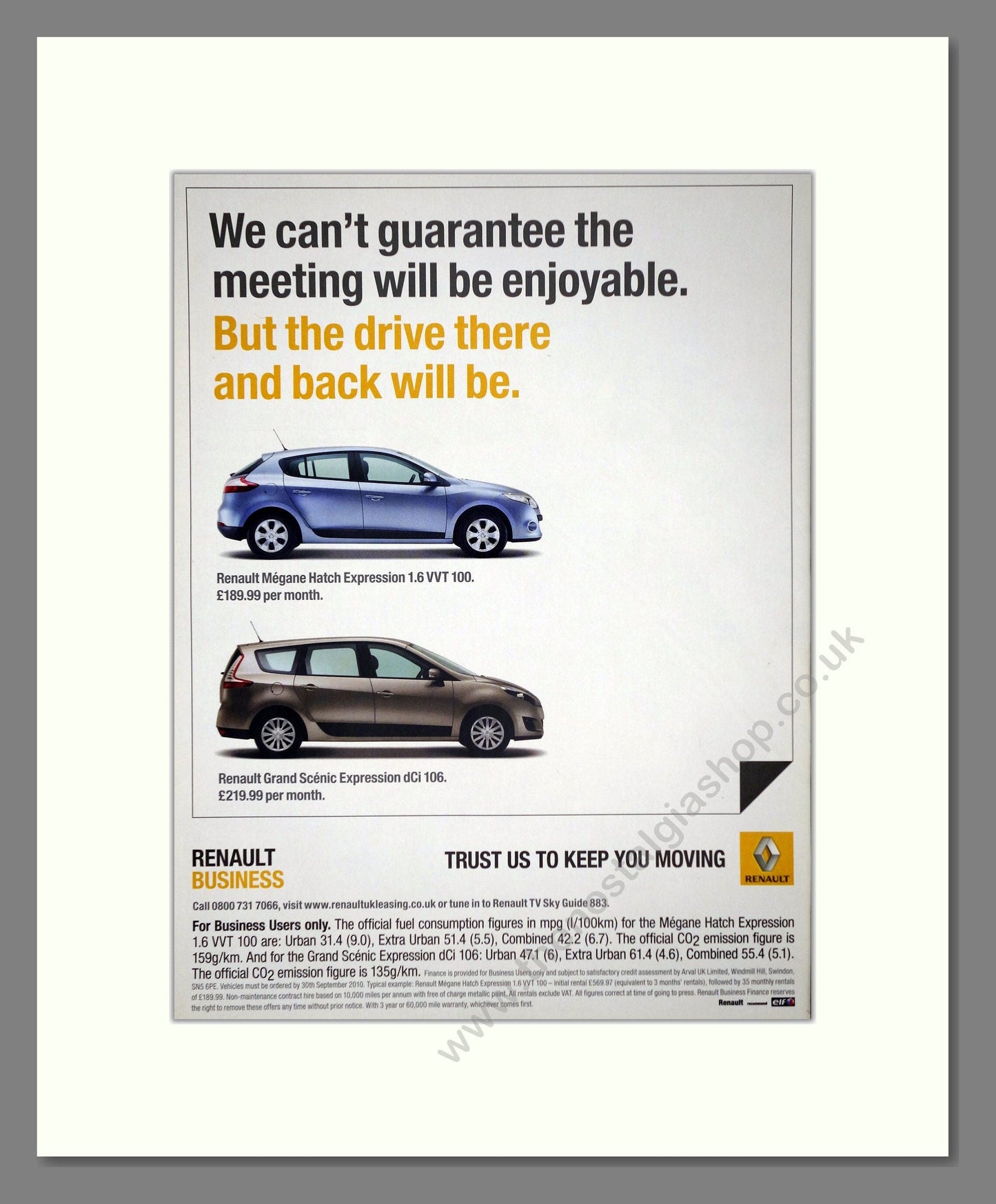 Renault - Megane / Grand Scenic. Vintage Advert 2010 (ref AD64643)