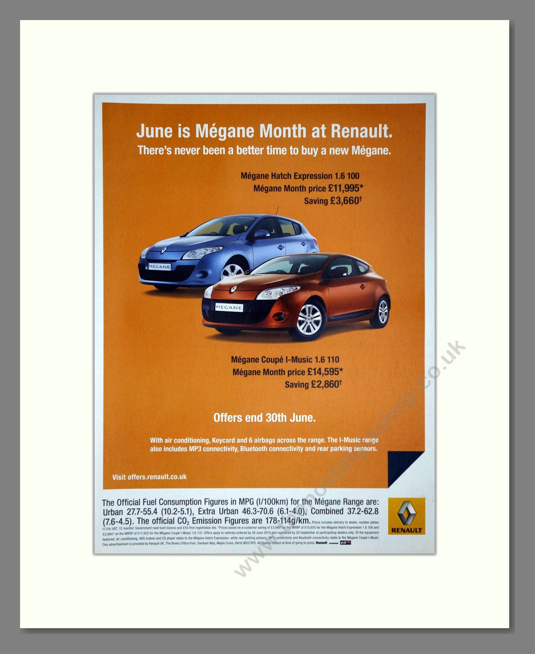 Renault - Megane. Vintage Advert 2008 (ref AD64644)