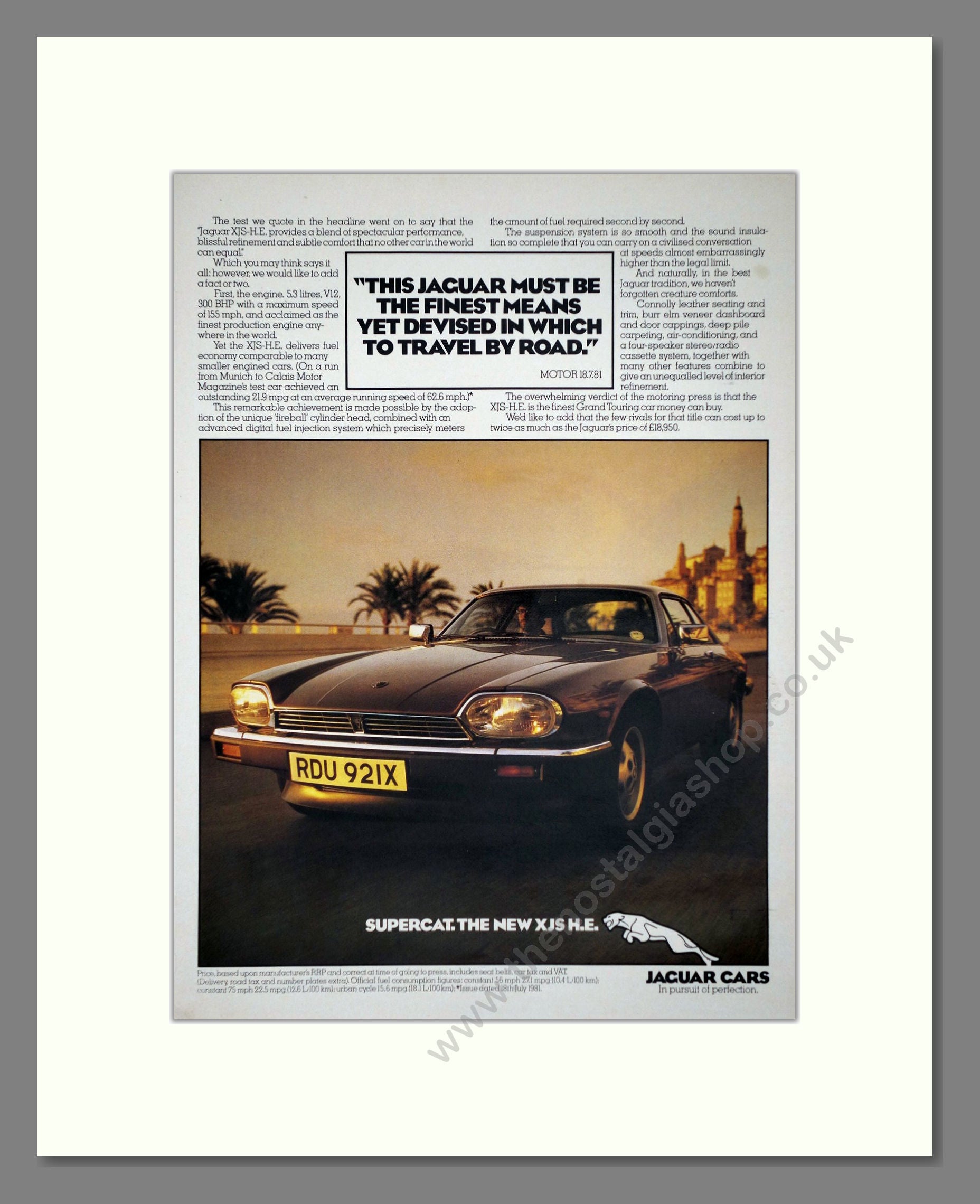 Jaguar - XJS H.E.. Vintage Advert 1982 (ref AD64650)