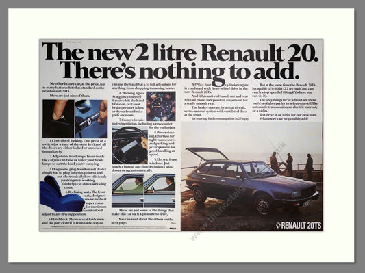 Renault - 20. Vintage Advert 1978 (ref AD64652)