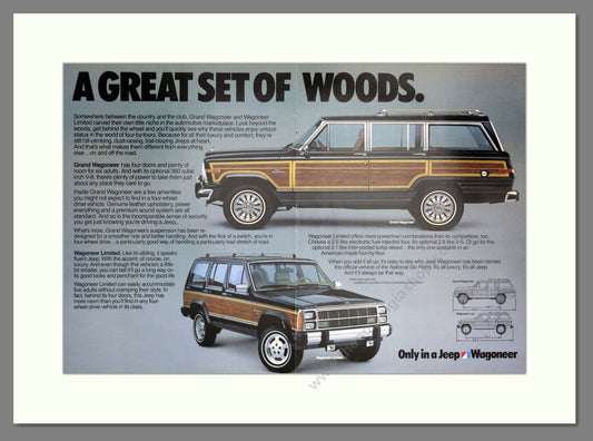 Jeep - Wagoneer. Vintage Advert 1986 (ref AD64654)