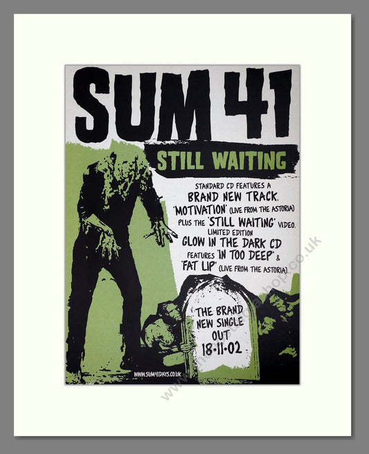 Sum 41 - Still Waiting. Vintage Advert 2002 (ref AD64655)