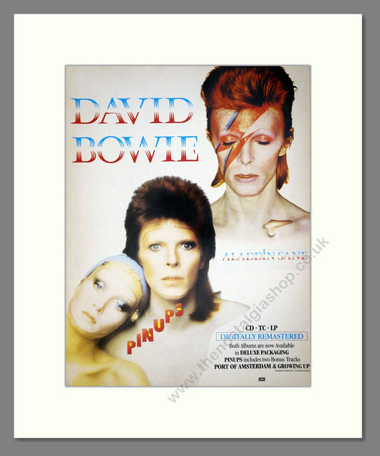 David Bowie - Pinups / Aladdin Sane. Vintage Advert 1990 (ref AD64682)