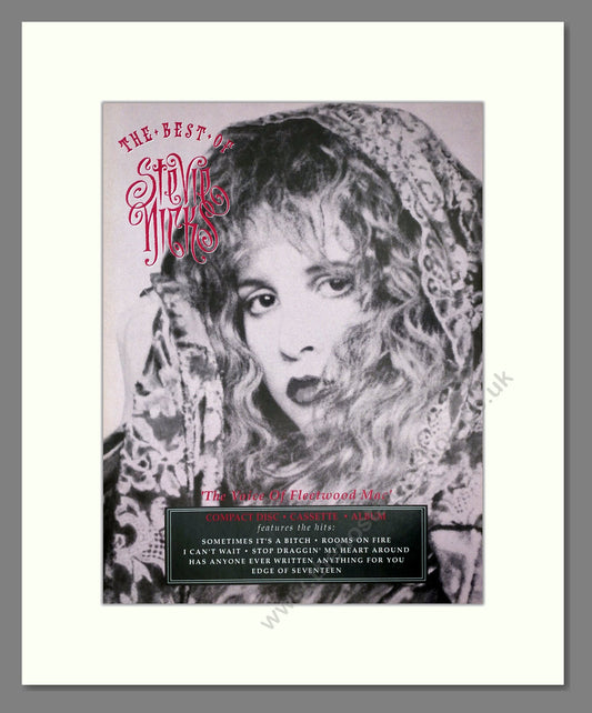 Stevie Nicks - Best Of. Vintage Advert 1991 (ref AD64684)