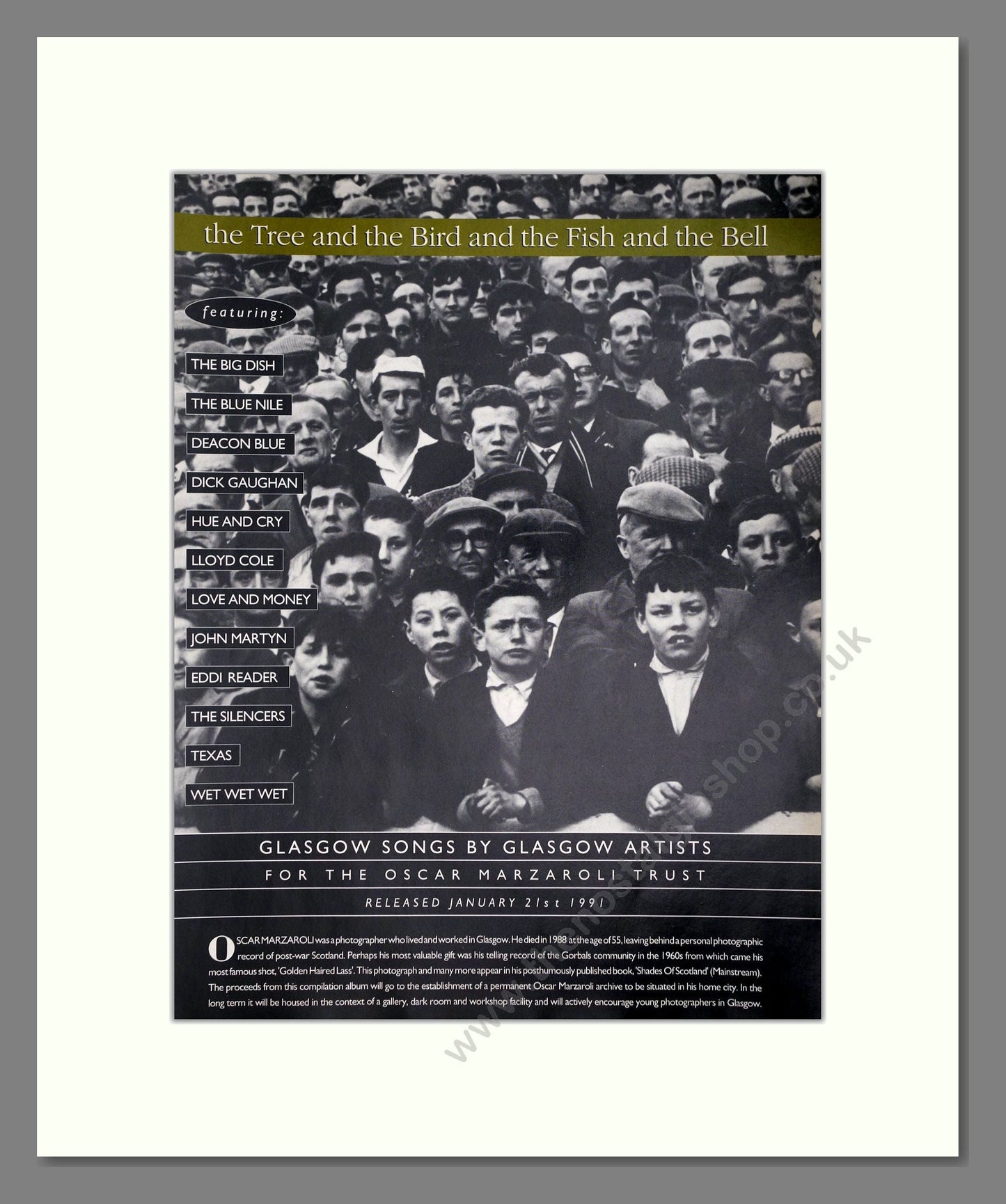 Various Glasgow Artists - The Tree And The Bird And The Fish And The Bell. Vintage Advert 1991 (ref AD64687)