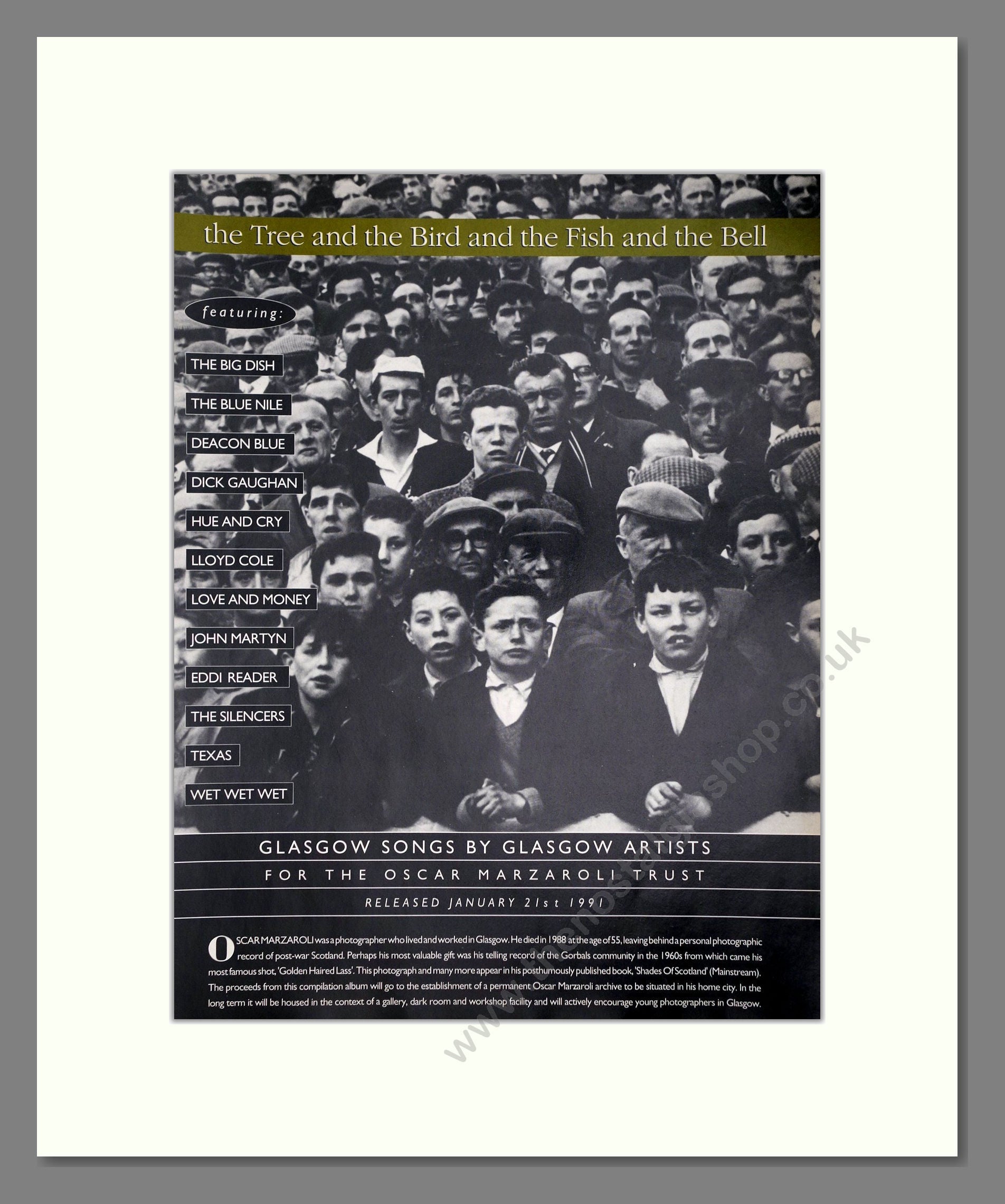 Various Glasgow Artists - The Tree And The Bird And The Fish And The Bell. Vintage Advert 1991 (ref AD64687)