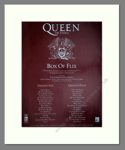 Queen - Box Of Flix. Vintage Advert 1991 (ref AD64688)
