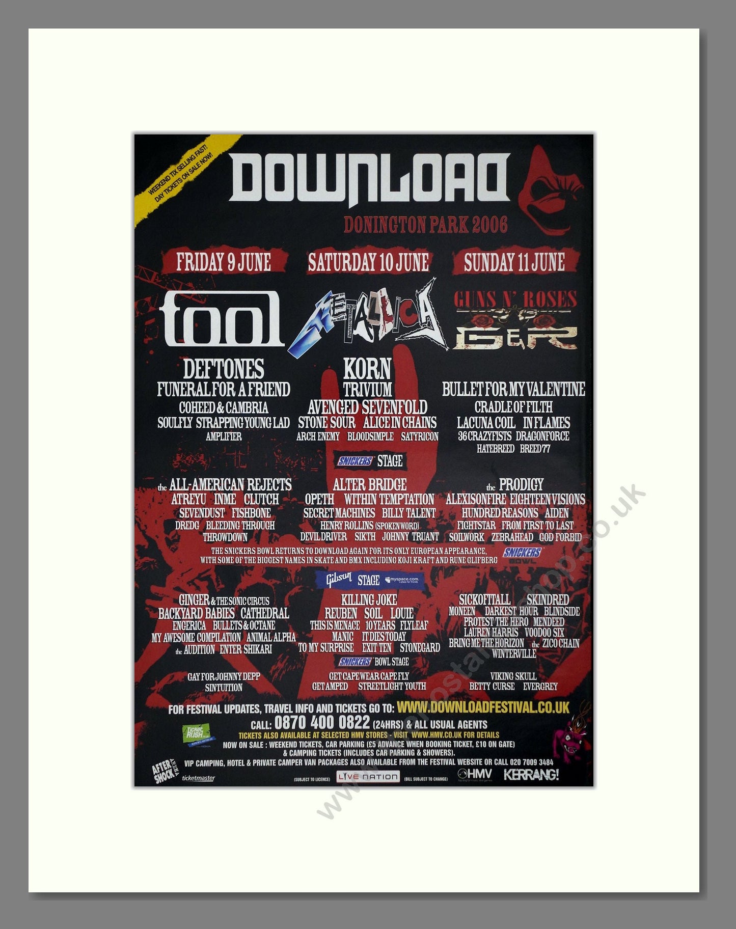 Download Festival - Line Up. Vintage Advert 2006 (ref AD64698)