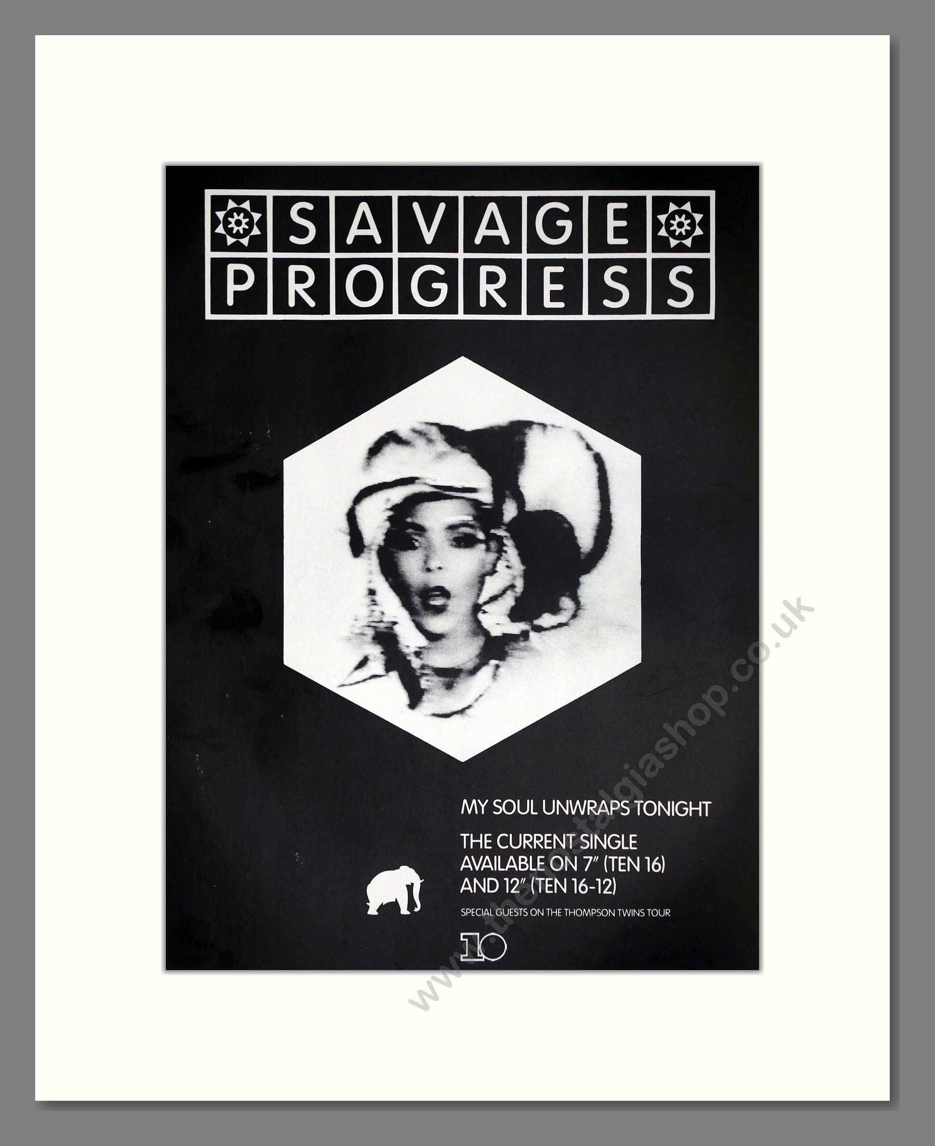 Savage Progress - My Soul Unwraps Tonight. Vintage Advert 1984 (ref AD64702)