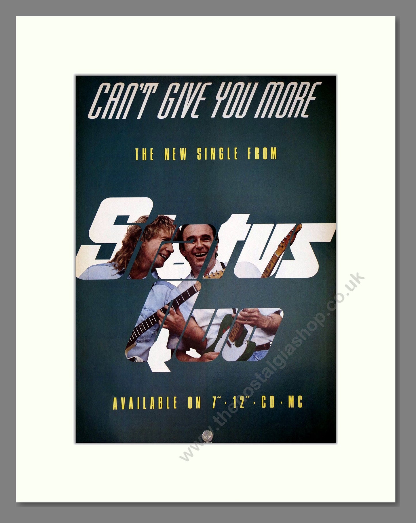 Status Quo - Can't Give You More. Vintage Advert 1991 (ref AD64708)