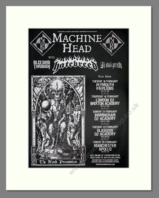 Machine Head - UK Tour. Vintage Advert 2009 (ref AD64728)