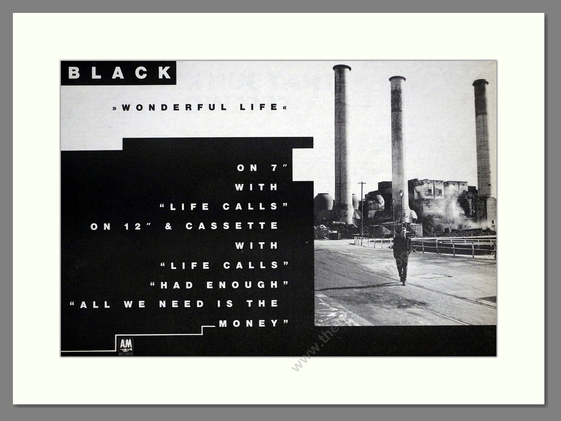 Black - Wonderful Life. Vintage Advert 1987 (ref AD64737)