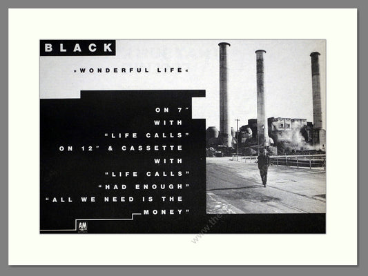 Black - Wonderful Life. Vintage Advert 1987 (ref AD64737)