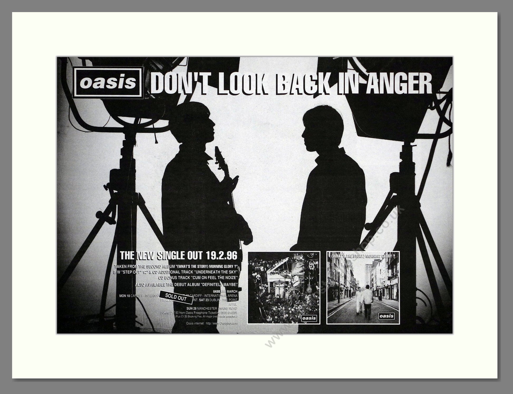 Oasis - Don't Look Back In Anger. Vintage Advert 1996 (ref AD64738)