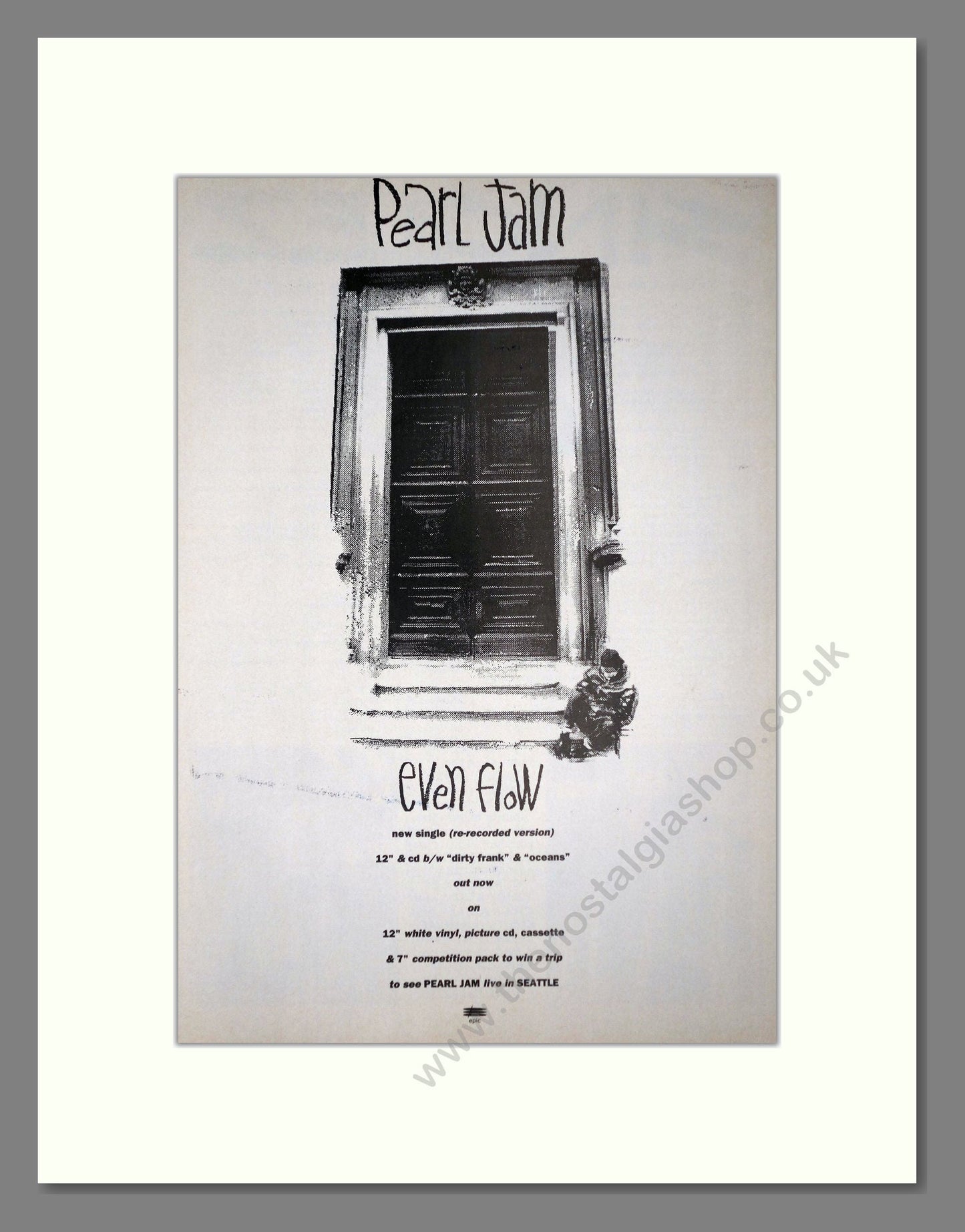 Pearl Jam - Even Flow. Vintage Advert 1992 (ref AD64748)