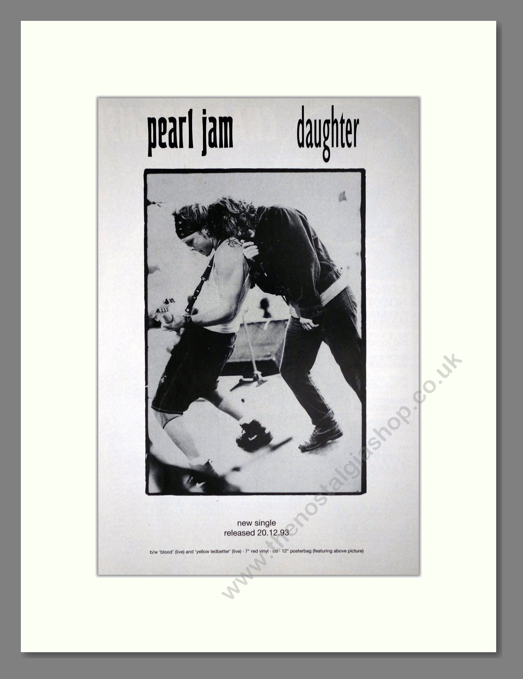 Pearl Jam - Daughter. Vintage Advert 1993 (ref AD64750)