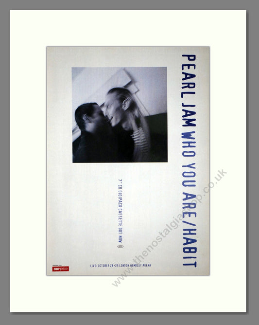 Pearl Jam - Who You Are / Habit. Vintage Advert 1996 (ref AD64752)