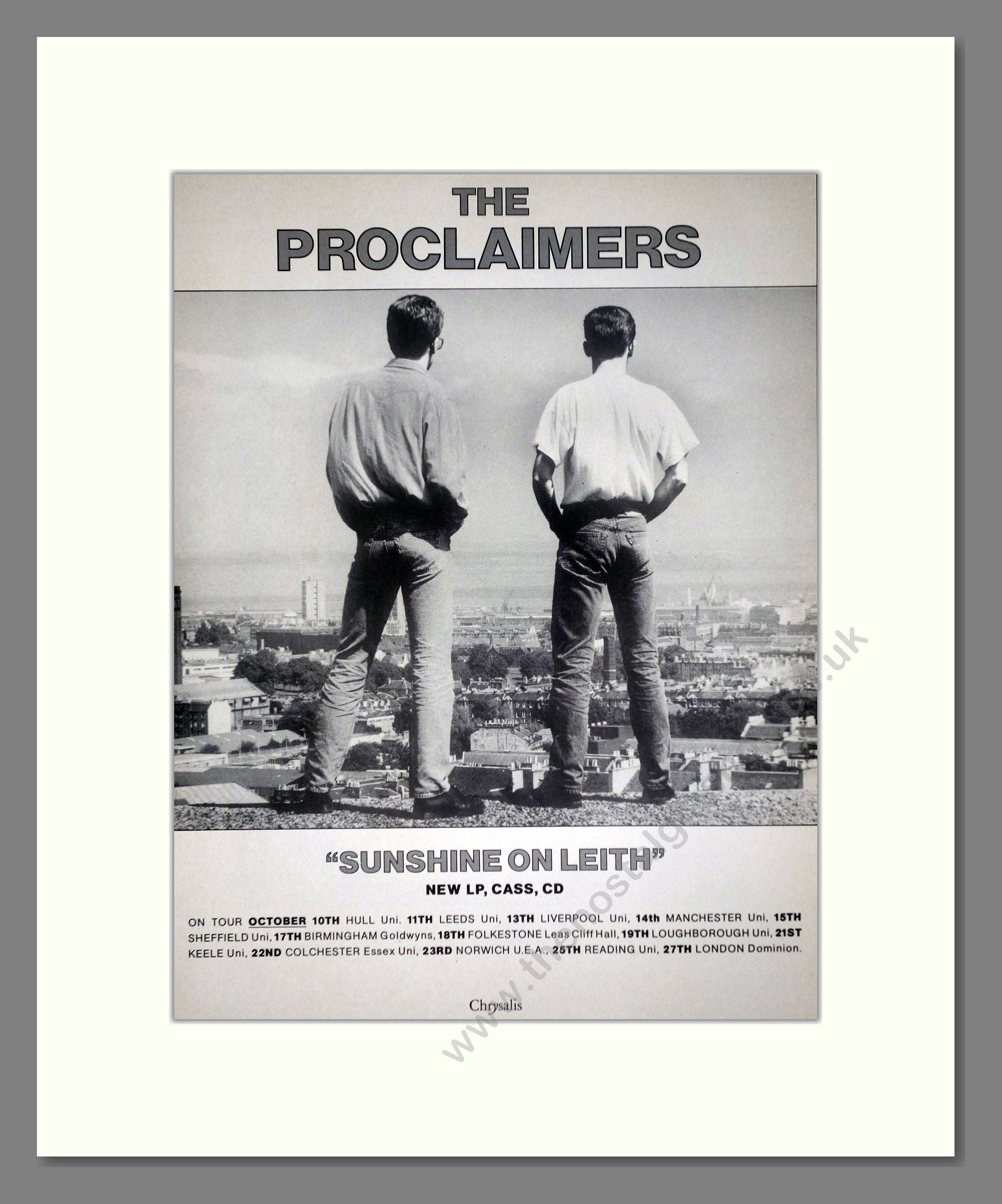 Proclaimers (The) - Sunshine On Leith. Vintage Advert 1998 (ref AD64754)