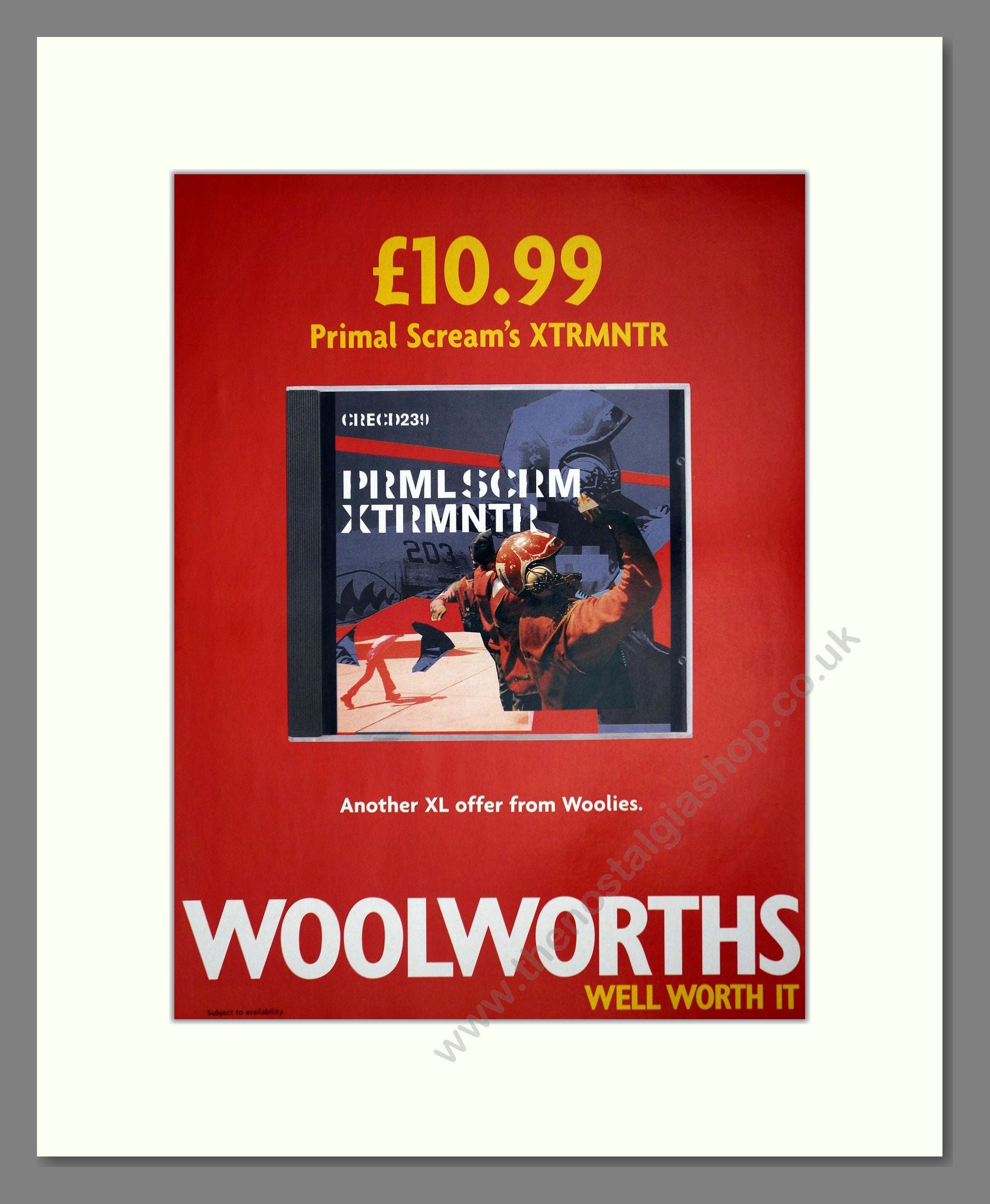 Primal Scream - XTRMNTR. Vintage Advert 2000 (ref AD64760)
