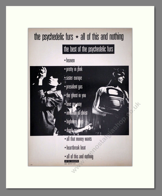Psychedelic Furs (The) - Best Of. Vintage Advert 1988 (ref AD64763)